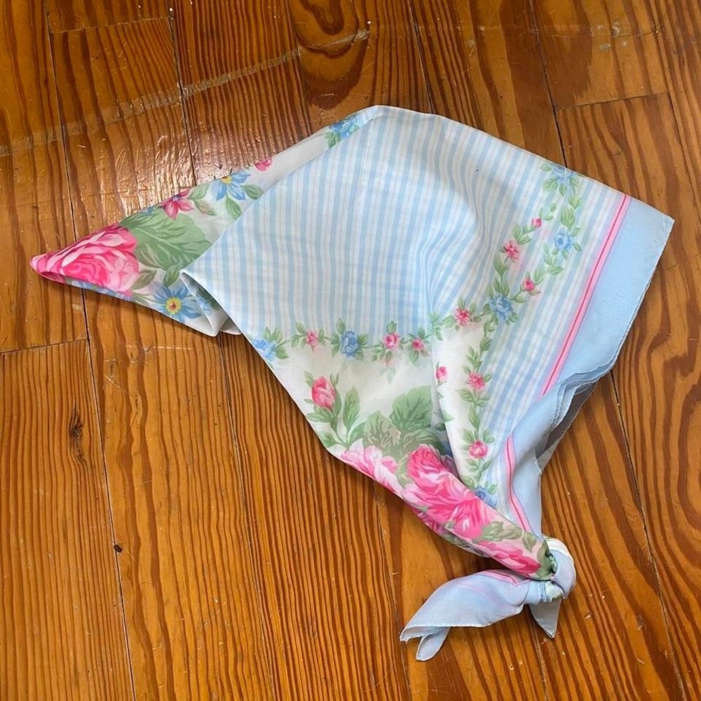 Vintage 90s y2k silk scarf with flowers